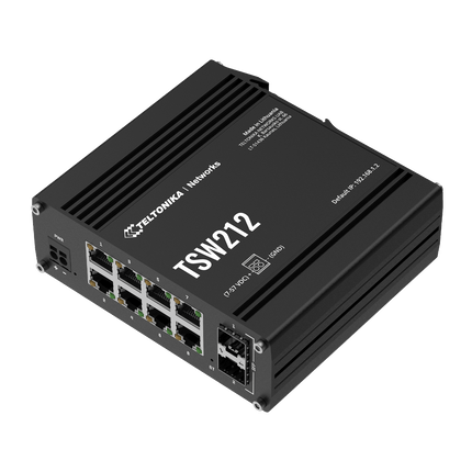 Teltonika TSW212 DIN Rail 8-Port Ethernet Managed Switch 2x SFP