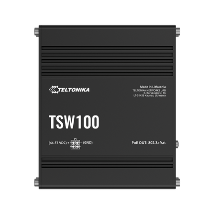 Teltonika TSW100 DIN Rail 5-Port PoE+ Ethernet Switch Unmanaged
