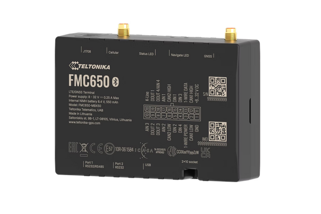 Teltonika FMC650 4G LTE Cat 1 GPS Tracker for advanced applications with CAN