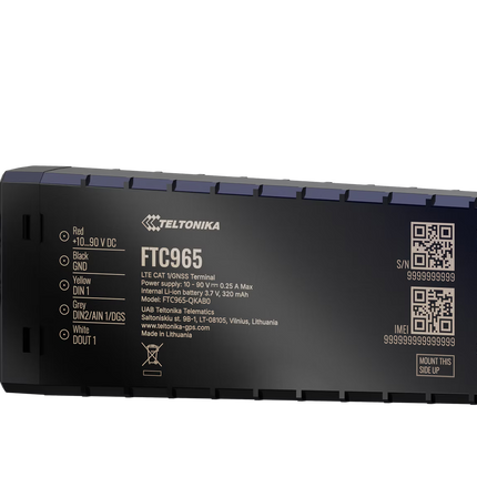 Teltonika FTC965 Next-ge high voltage 4G LTE Cat 1 vehicle GPS tracker IP69K
