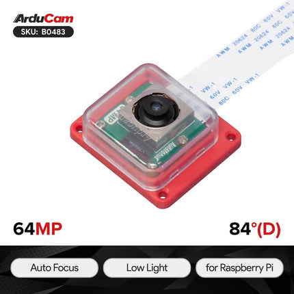 Arducam Camera Arducam 1/1.32" 64MP Auto Focus Camera Module for Raspberry Pi B0483
