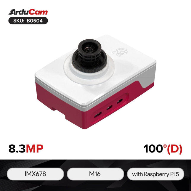 Arducam Camera Arducam Pivistation 5 Darksee 8.3MP Sony Raspberry Pi 5 Camera B0504