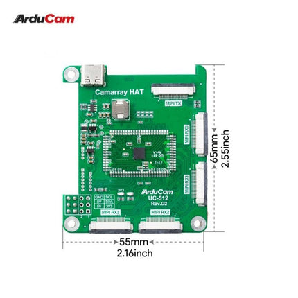 Arducam Camera B0267 Arducam 1MP*4 Quad OV9281 Global Shutter Monochrome Camera Bundle Raspberry Pi Jetson