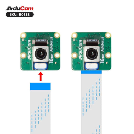 Arducam Camera B0388 Arducam 16MP IMX519 Autofocus Synchronized Quad-Camera Kit for Raspberry Pi, Jetson