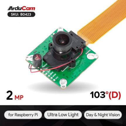 Arducam Camera B0423 Arducam 2MP Ultra Low Light STARVIS IMX462 Motorized IR-CUT Camera Raspberry Pi