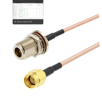 IOT Store Antenna 50 cm RP-SMA Male to N Female RG178 Pigtail Cable