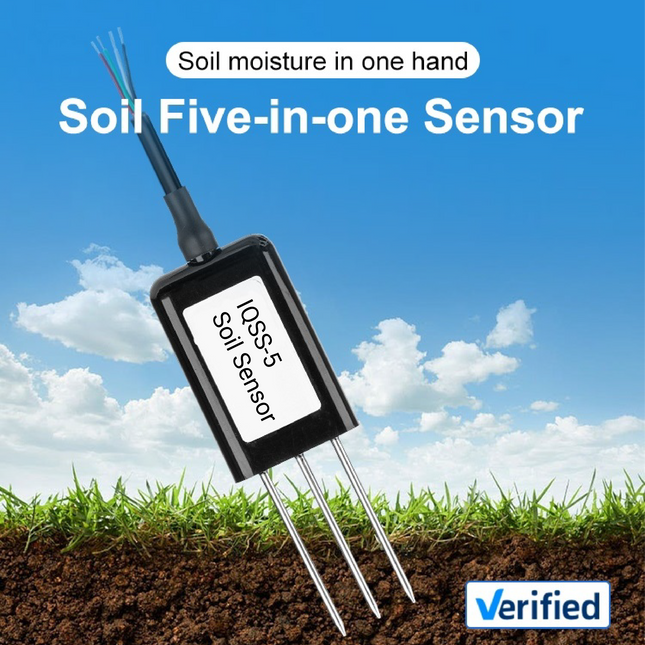 IQFLOW IOT Sensors IQSS-5 Soil five-in-one sensor TH, EC, Salinity, TDS, Modbus RS485