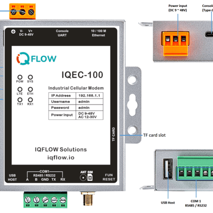 IQFLOW Mini PC IQEC-100 Industrial DTU Edge Controller RS232/RS485