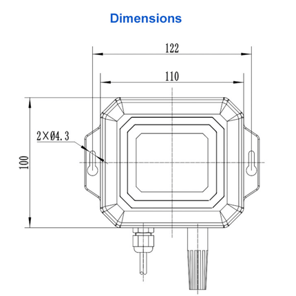 IQFLOW Temperature Sensor IQTH Industrial Temperature and Humidity Sensor RS485, 2m Cable