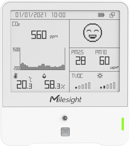 IQFLOW Wireless Monitoring Solution Milesight AM308 8x Sensor Combo (with Screen) IQFLOW Wireless Air Quality Monitoring LoRaWAN Sensor Solution Kit