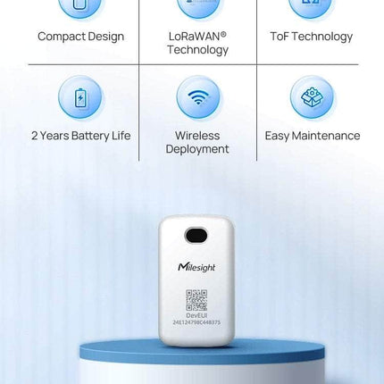 Milesight IOT (Ursalink) LoRaWAN Milesight WS201 LoRaWAN Smart Fill Level Monitoring Sensor