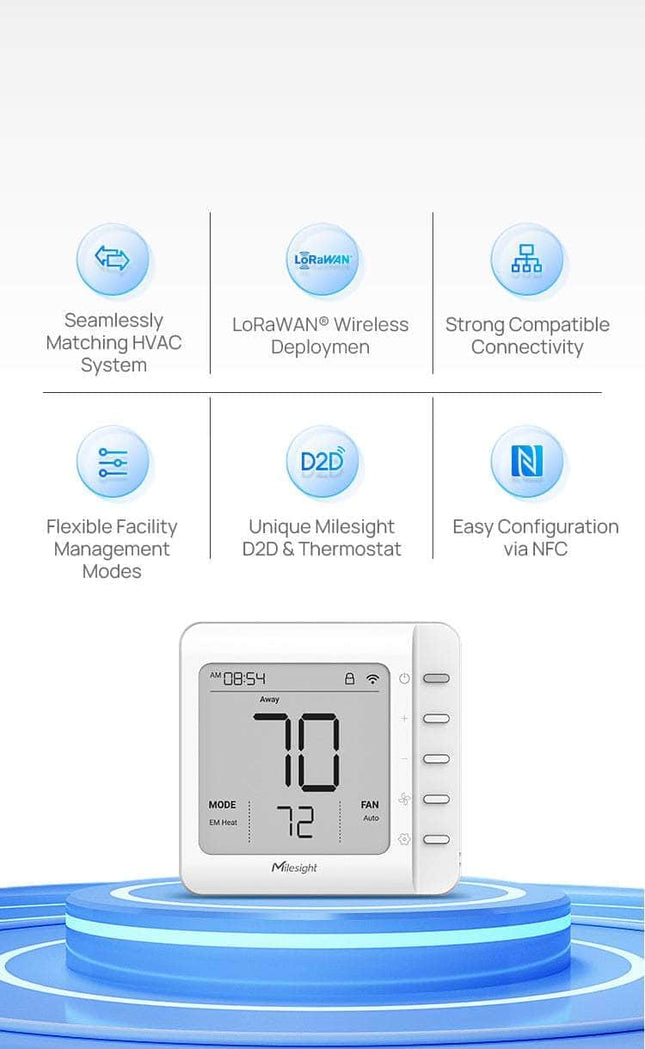 Milesight IOT (Ursalink) LoRaWAN Milesight WT20x LoRaWAN Smart Thermostat Temperature Control