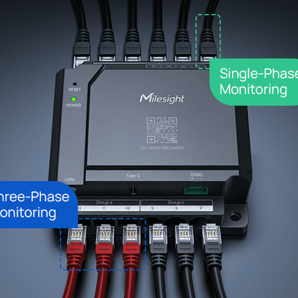 Milesight LoRaWAN Milesight CTH01 LoRaWAN Smart Power Monitor Hub 12-channel Energy Meter