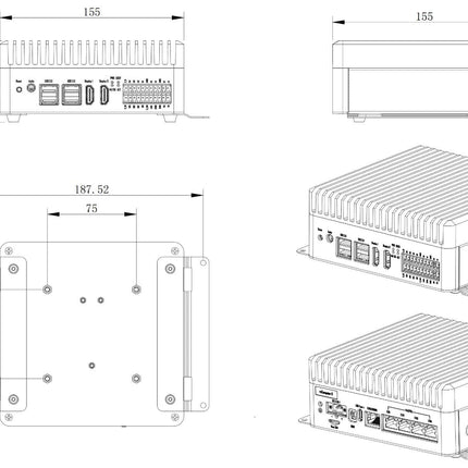 Seeed Studio Edge Gateway 16GB RAM reComputer Industrial R2245-12 Powerful Raspberry Pi CM5 16GB Edge Hailo-8 AI/IOT