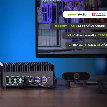 Seeed Studio Edge Gateway reComputer Industrial R2000 Raspberry Pi CM5 Edge AI/IOT Gateway Controller
