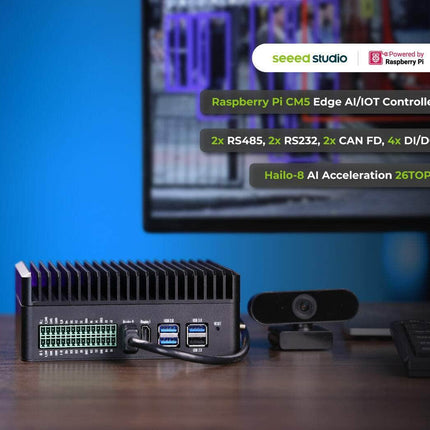 Seeed Studio Edge Gateway reComputer Industrial R2000 Raspberry Pi CM5 Edge AI/IOT Gateway Controller