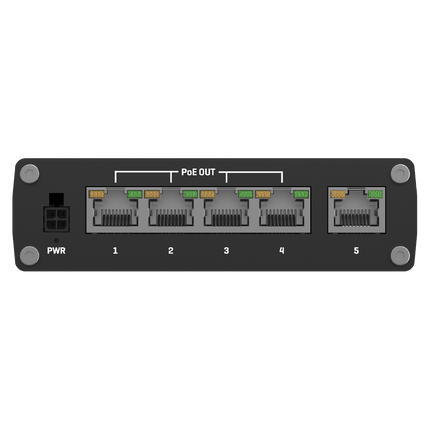 Teltonika Ethernet Switch Teltonika TSW100 DIN Rail 5-Port PoE+ Ethernet Switch Unmanaged