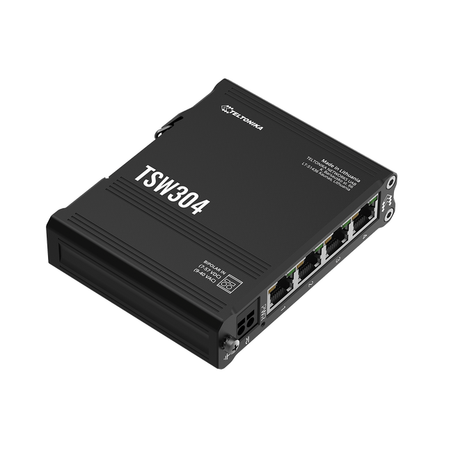 Teltonika Ethernet Switch Teltonika TSW304 DIN Rail 4-Port Gigabit Ethernet Switch