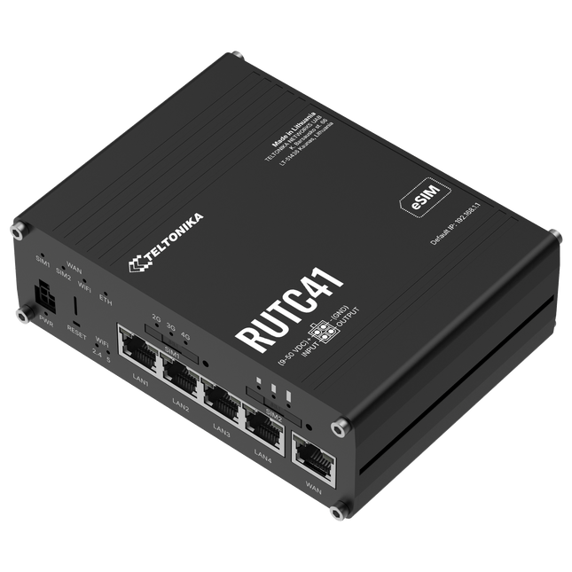 Teltonika Modem-Router Teltonika RUTC41 Industrial Rugged Cellular 4G Edge Router WiFi6 1GB RAM