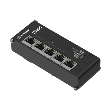 Teltonika POE Switch Teltonika TSF000 Low Profile PoE+ Ethernet Switch (5-Port, 4× PoE+, Compact DIN Rail)