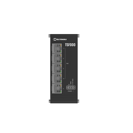 Teltonika POE Switch Teltonika TSF000 Low Profile PoE+ Ethernet Switch (5-Port, 4× PoE+, Compact DIN Rail)