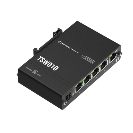 Teltonika POE Switch Teltonika TSW010 DIN Rail Ethernet Switch (5-Port, Unmanaged, Industrial)