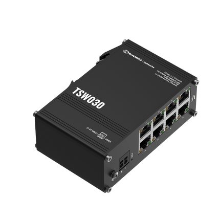 Teltonika POE Switch Teltonika TSW040 DIN Rail 8-Port PoE+ Ethernet Switch (Unmanaged, 240W Budget)