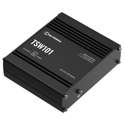 Teltonika POE Switch Teltonika TSW101 Automotive PoE+ Switch (5-Port Gigabit Ethernet, 4× PoE+, 12/24V DC)