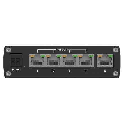 Teltonika POE Switch Teltonika TSW101 Automotive PoE+ Switch (5-Port Gigabit Ethernet, 4× PoE+, 12/24V DC)