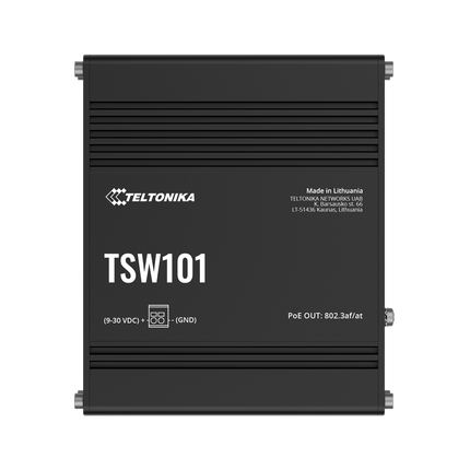 Teltonika POE Switch Teltonika TSW101 Automotive PoE+ Switch (5-Port Gigabit Ethernet, 4× PoE+, 12/24V DC)