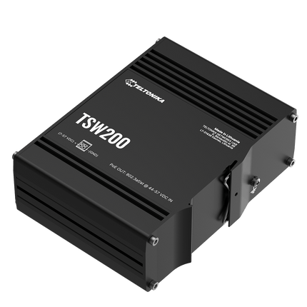 Teltonika POE Switch Teltonika TSW200 DIN Rail 8-Port PoE+ Gigabit Ethernet Switch with SFP