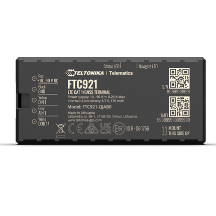 Teltonika Tracking Device Teltonika FTC921 Next-generation high voltage 4G LTE Cat 1 vehicle GPS Tracker IP69K