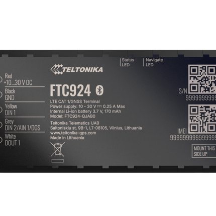 Teltonika Tracking Device Teltonika FTC924 Next-gen 4G LTE Cat 1 vehicle GPS Tracker Bluetooth 5.4