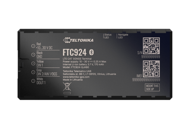 Teltonika Tracking Device Teltonika FTC924 Next-gen 4G LTE Cat 1 vehicle GPS Tracker Bluetooth 5.4