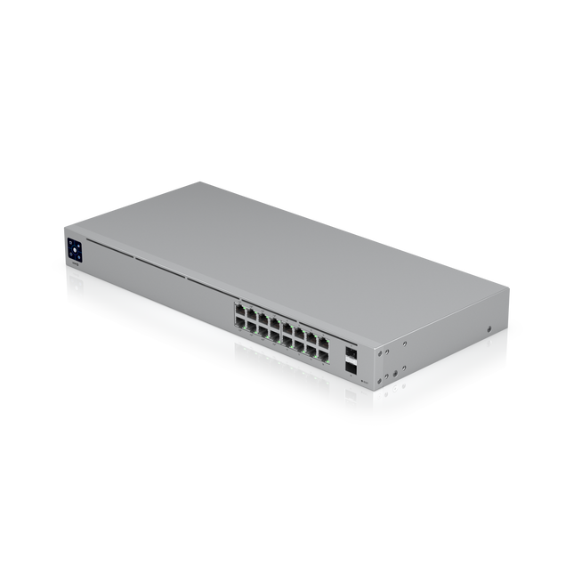 Ubiquiti-UniFi Ethernet Switch Ubiquiti UniFi USW-16-POE Ethernet Switch 16 Port Gigabit Switch 8 PoE and 2 SFP