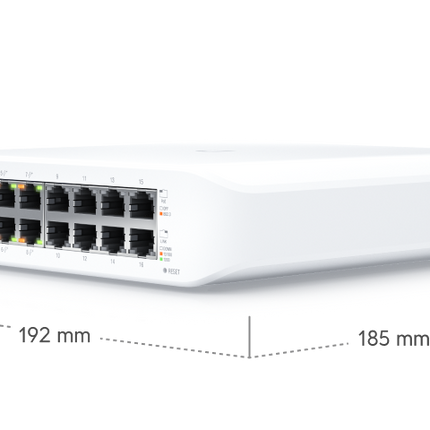 Ubiquiti-UniFi Ethernet Switch Ubiquiti UniFi USW-LITE-16-POE 16 Port Gigabit Ethernet Switch 8 PoE