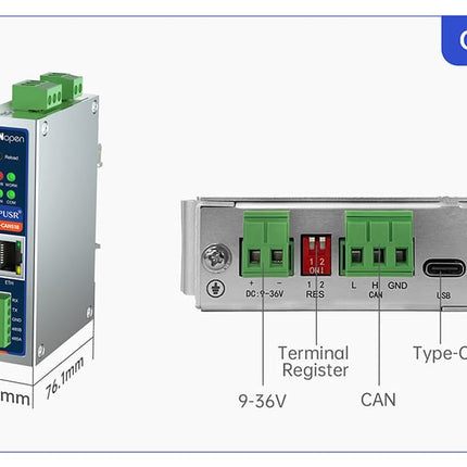 USR IOT CAN-BUS USR-CAN518 CAN-Open to Modbus Converter