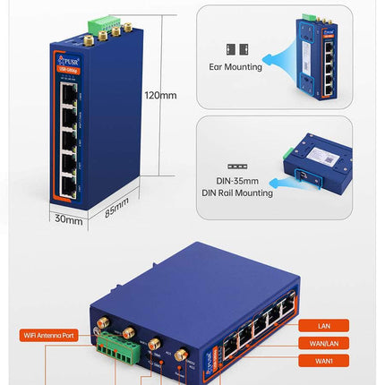 USR IOT Cellular Router USR-G806p Industrial Dual SIM 4G LTE Cellular WiFi Router Qualcomm Rich IO