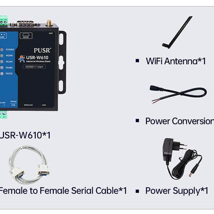 USR IOT IoT Comms Industrial RS232 RS485 Serial to WiFi & dual Ethernet Converter USR-W610 Qualcomm