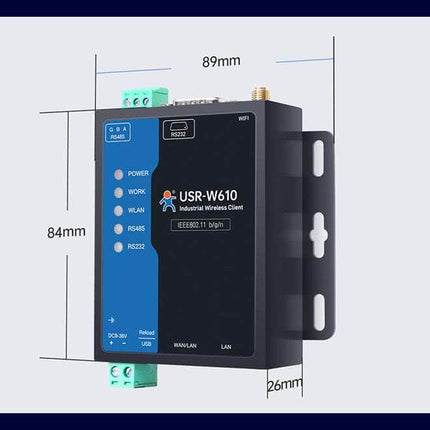 USR IOT IoT Comms Industrial RS232 RS485 Serial to WiFi & dual Ethernet Converter USR-W610 Qualcomm