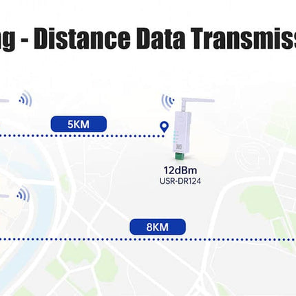 USR IOT IoT Comms USR DR-124 RS485 to 2.4GHZ LoRa Bidirectional Transparent Data Transmission