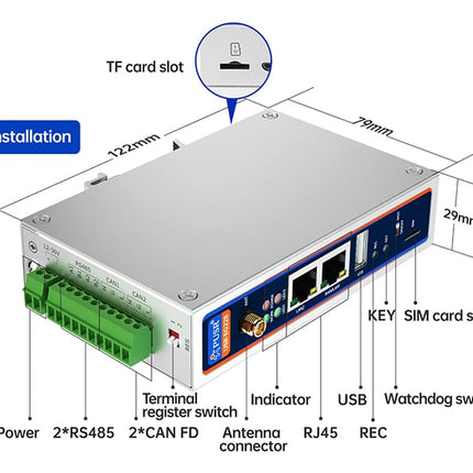 USR IOT IOT Edge Gateway USR-EG228 Industrial Fanless Computer Ubuntu OS Edge Computing Gateway
