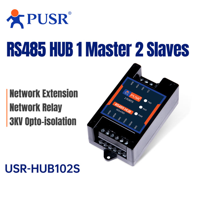 USR IOT Serial Comms RS485 Hub 1x Master 2x Slave USR-HUB-S Industrial RS485 RS232 RS422 TTL Hub