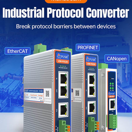 USR IOT Serial to Ethernet USR-PX520/PX530/PX511 Industrial Protocol Converters EtherCAT PROFINET CANopen