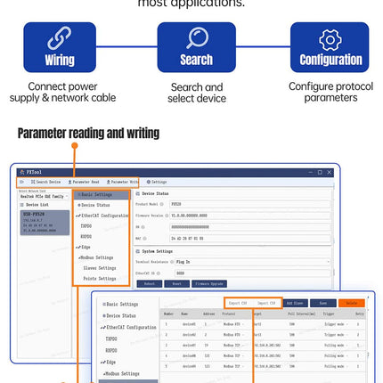 USR IOT Serial to Ethernet USR-PX520/PX530/PX511 Industrial Protocol Converters EtherCAT PROFINET CANopen