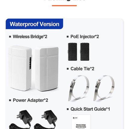 USR IOT Wireless Bridge ST208E Tiny-Size 2.4Ghz Wireless Bridge Pair 1Km Transmission (2 Pcs)