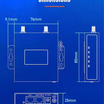 USR IOT Wireless Bridge ST208S Industrial 2.4Ghz Wireless Bridge Pair for PLC 500m Transmission (2 Pcs)