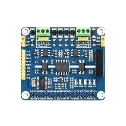 Waveshare Raspberry Pi 2-Channel Isolated RS485 Expansion HAT for Raspberry Pi