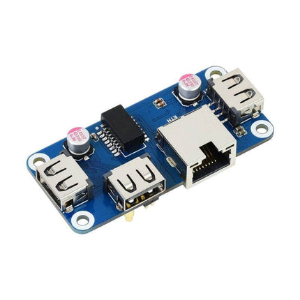 Waveshare Raspberry Pi Ethernet / USB HUB HAT (B) for Raspberry Pi Series, 1x RJ45, 3x USB 2.0