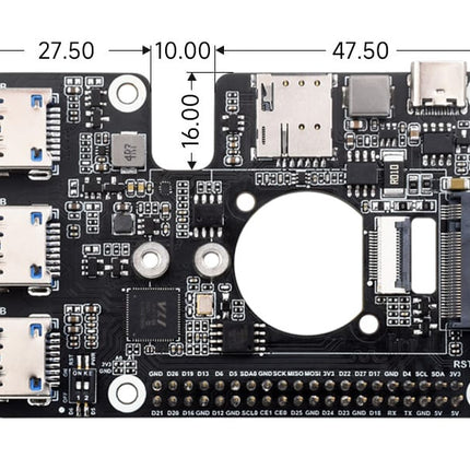 Waveshare Raspberry Pi PCIe to M.2 4G/5G And USB 3.2 HAT for Raspberry Pi 5